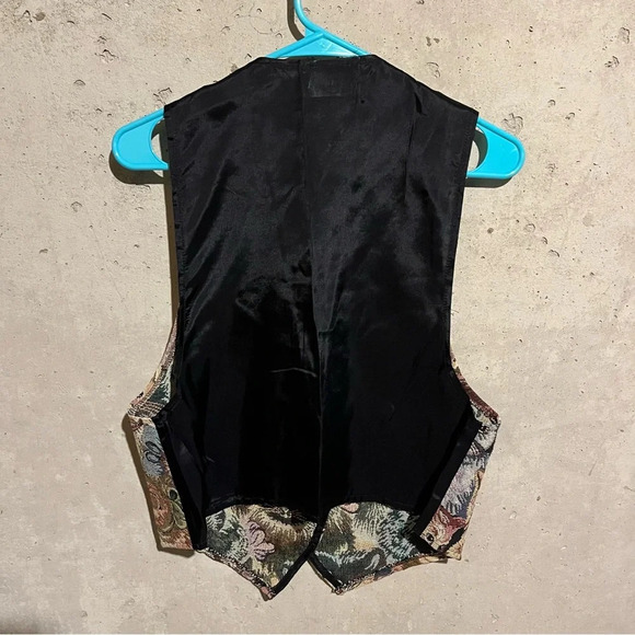 Vintage Facets Cat Vest All Over Print Cats USA Made Rare Vest Obscure Loud Sz M - Picture 5 of 7